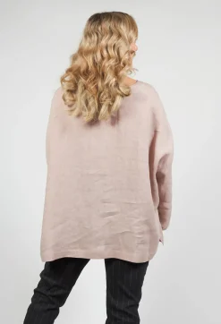 Sarah Pacini Shirts & Blouses^Collarless Linen Shirt in Dusky Pink