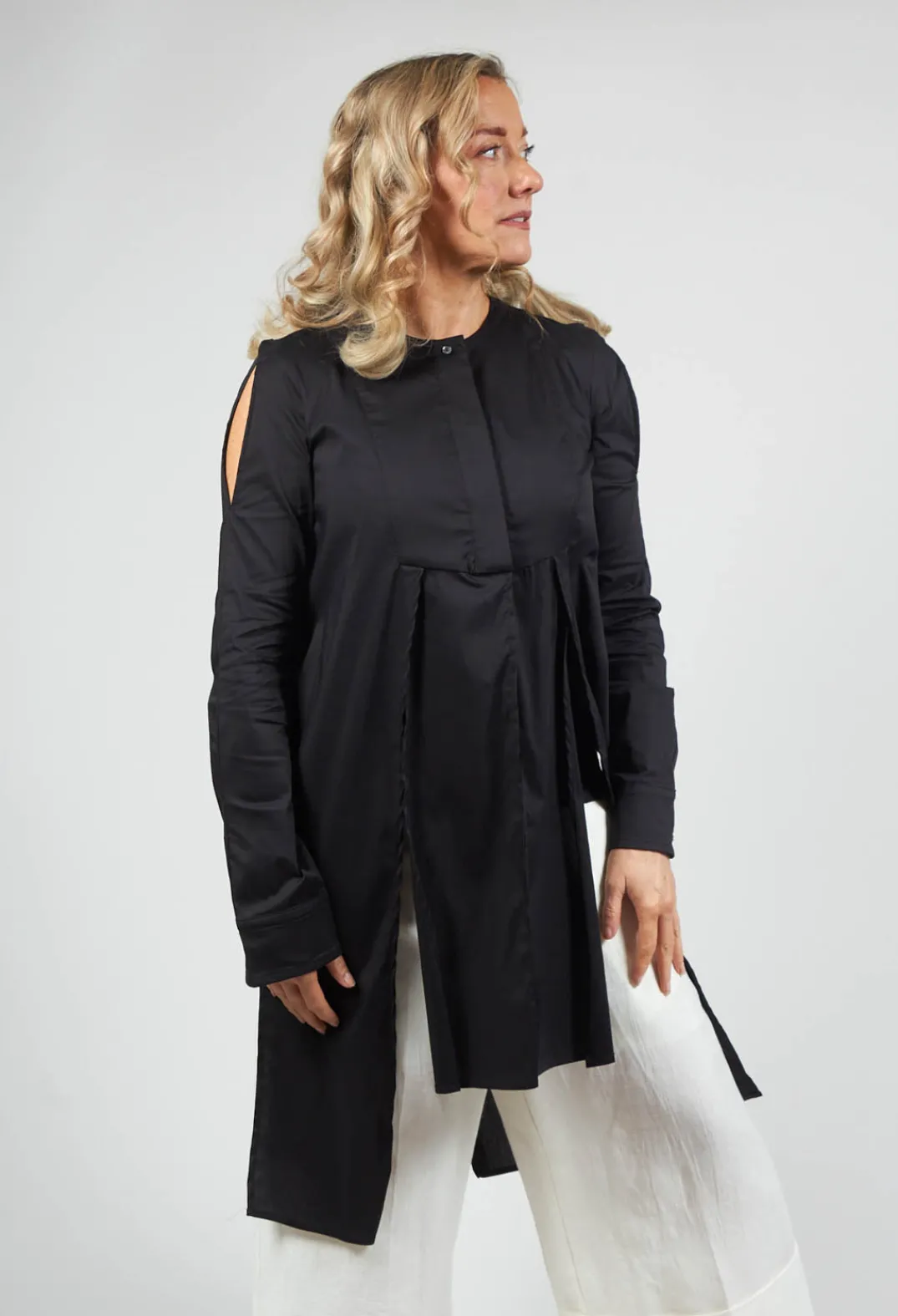 Malloni Shirts & Blouses^Collarless Shirt Chianti in Nero
