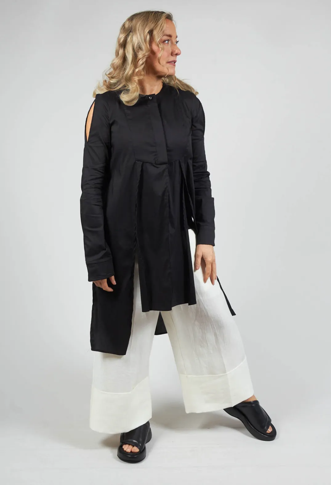 Malloni Shirts & Blouses^Collarless Shirt Chianti in Nero