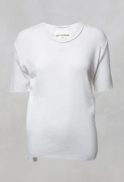 NELLY JOHANSSON T-shirts^Colmar Jersey T Shirt with Ribbed Effect in White