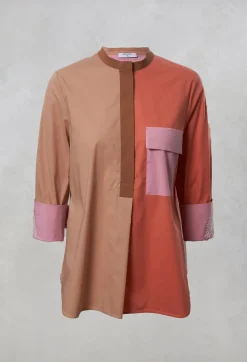 Beatrice B Shirts & Blouses^Colourblock Blouse in Light Brown