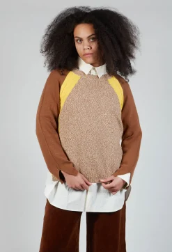 Beatrice B Jumpers^Colourblock Jumper in Brown