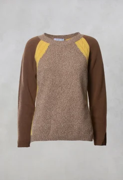 Beatrice B Jumpers^Colourblock Jumper in Brown