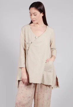 Les Ours Jackets^Combawa Jacket in Striped Linen