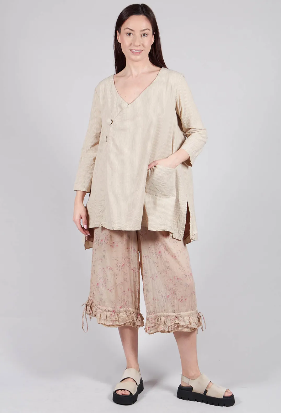 Les Ours Jackets^Combawa Jacket in Striped Linen