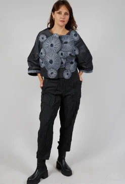 Bize Tops^Contrast Cropped Jacket in Anthracite