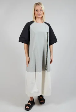 SOH Dresses^Contrast Dress in Light Grey