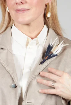 Umit Unal Brooches^Contrast Feather Pin in Original Blue