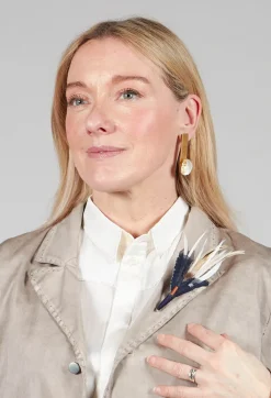 Umit Unal Brooches^Contrast Feather Pin in Original Blue