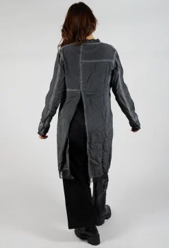 Rundholz Dip Dresses^Contrast Hem Shirt Dress in Coal Cloud