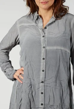 Rundholz Dip Dresses^Contrast Hem Shirt Dress in Pencil Cloud