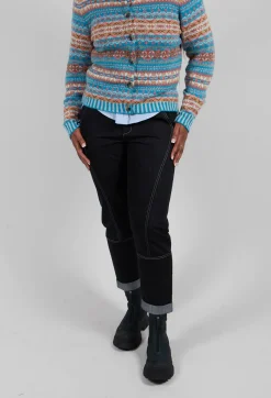 Sarah Pacini Trousers^Contrast Stitch Denim Jeans in Navy