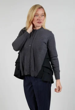 Mei Meij Cardigans^Contrasting Cardigan in Antracite and Nero