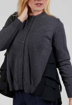 Mei Meij Cardigans^Contrasting Cardigan in Antracite and Nero