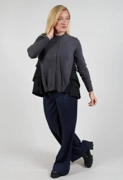 Mei Meij Cardigans^Contrasting Cardigan in Antracite and Nero