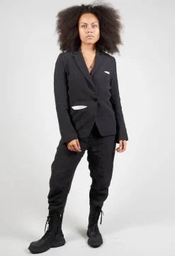 Marc Point Jackets^Contrasting Fabric Blazer in Black