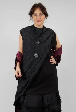 La Haine Dresses^Contrasting Fabric Dress in Black