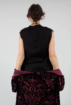 La Haine Dresses^Contrasting Fabric Dress in Black