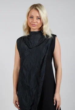 La Haine Dresses^Contrasting Fabric Dress in Black