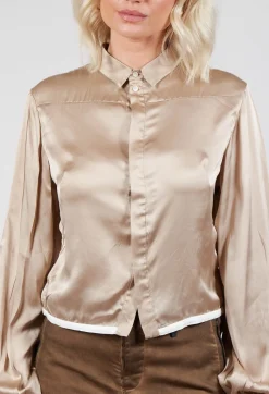 Umit Unal Shirts & Blouses^Contrasting Hem Shirt in Gold