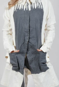 Rundholz Mainline Coats^Contrasting Print Coat in Asteroid Paint