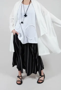 Moyuru Trousers^Contrasting Stripe Trousers in Black