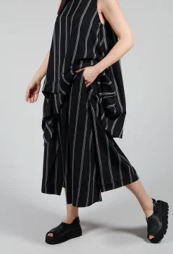 Moyuru Trousers^Contrasting Stripe Trousers in Black