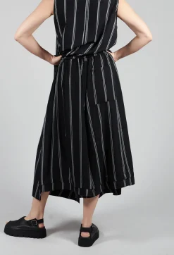 Moyuru Trousers^Contrasting Stripe Trousers in Black