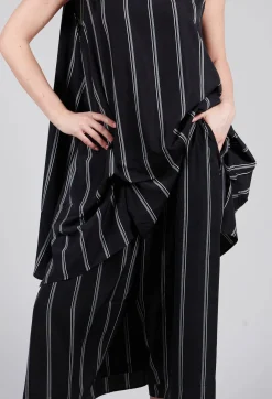 Moyuru Trousers^Contrasting Stripe Trousers in Black