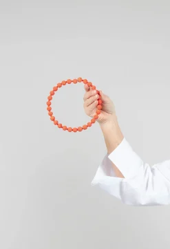 Narratives Necklaces^Coral Springwire Woven Ball Necklace