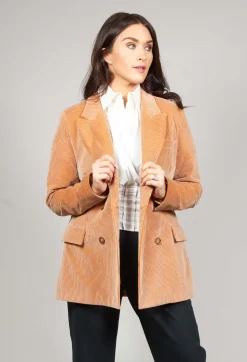 Beatrice B Jackets^Corduroy Jacket in Peach