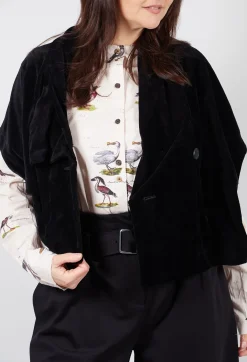 Moyuru Jackets^Corduroy Style Jacket in Black