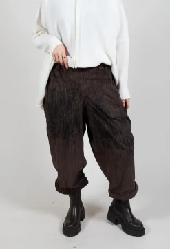Moyuru Trousers^Corduroy Style Trousers in Dark Brown