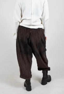 Moyuru Trousers^Corduroy Style Trousers in Dark Brown