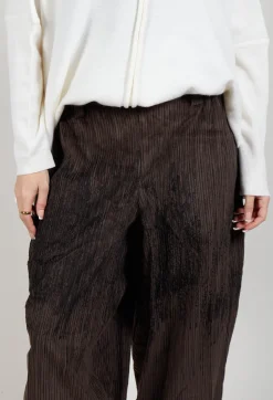 Moyuru Trousers^Corduroy Style Trousers in Dark Brown