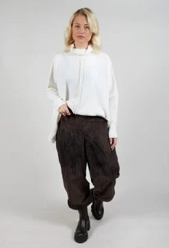 Moyuru Trousers^Corduroy Style Trousers in Dark Brown