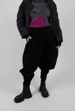 Moyuru Trousers^Corduroy Style Trousers in Black