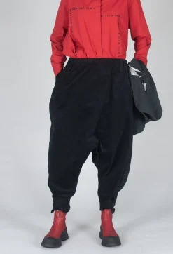 Moyuru Trousers^Corduroy Style Trousers in Black