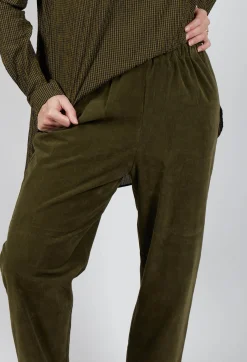 Apuntob Trousers^Corduroy Trousers in Military Green