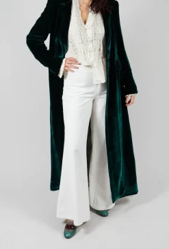 Stefano Mortari Trousers^Cotton Bell Bottom Trousers in Cream