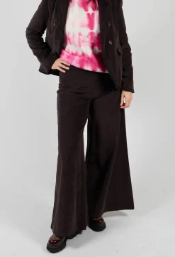 Stefano Mortari Trousers^Cotton Bell Bottom Trousers in Brown