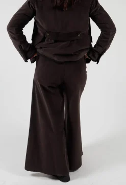 Stefano Mortari Trousers^Cotton Bell Bottom Trousers in Brown