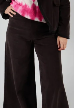 Stefano Mortari Trousers^Cotton Bell Bottom Trousers in Brown