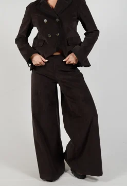 Stefano Mortari Trousers^Cotton Bell Bottom Trousers in Brown