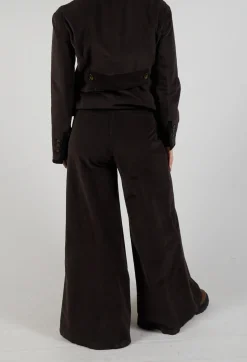 Stefano Mortari Trousers^Cotton Bell Bottom Trousers in Brown
