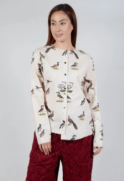 Aleksandr Manamis Shirts & Blouses^Cotton Button Up Blouse in Bird
