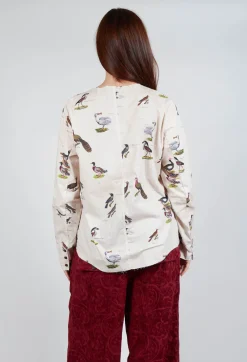 Aleksandr Manamis Shirts & Blouses^Cotton Button Up Blouse in Bird