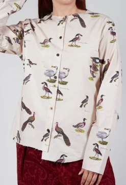 Aleksandr Manamis Shirts & Blouses^Cotton Button Up Blouse in Bird