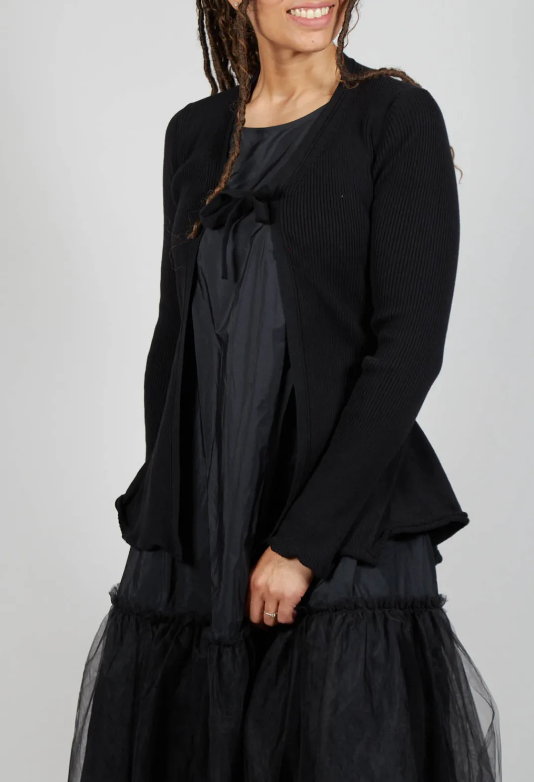 Pluslavie Cardigans^Cotton Cardigan in Black