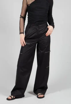 IXOS Trousers^Cotton Cargo Trousers in Nero